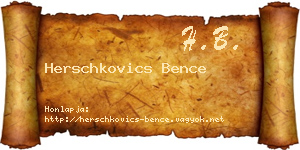Herschkovics Bence névjegykártya