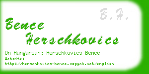bence herschkovics business card